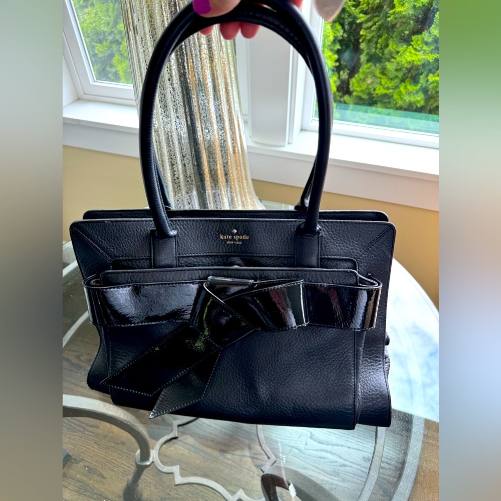 Kate Spade small tote with patten leather bow